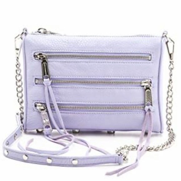 Rebecca Minkoff Handbags - Rebecca Minkoff Mini 5 Zip Convertible Lilac Leather Cross Body Bag